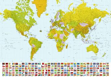 Poster para pared - Map of the world Enmarcado de laminas