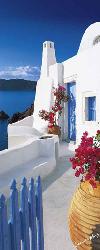 Poster para pared -Santorini terrace Enmarcado de cuadros