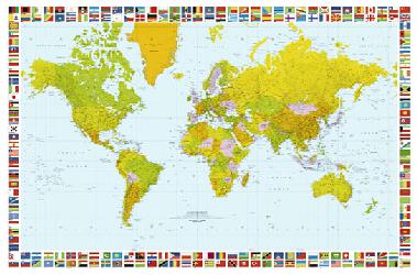 Poster para pared - Map of the world Enmarcado de cuadros