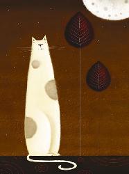 Lamina - Feline and Two Leaves Enmarcado de laminas