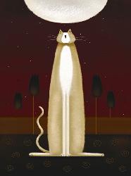 Lamina - Feline and Four Tulips  Enmarcado de laminas