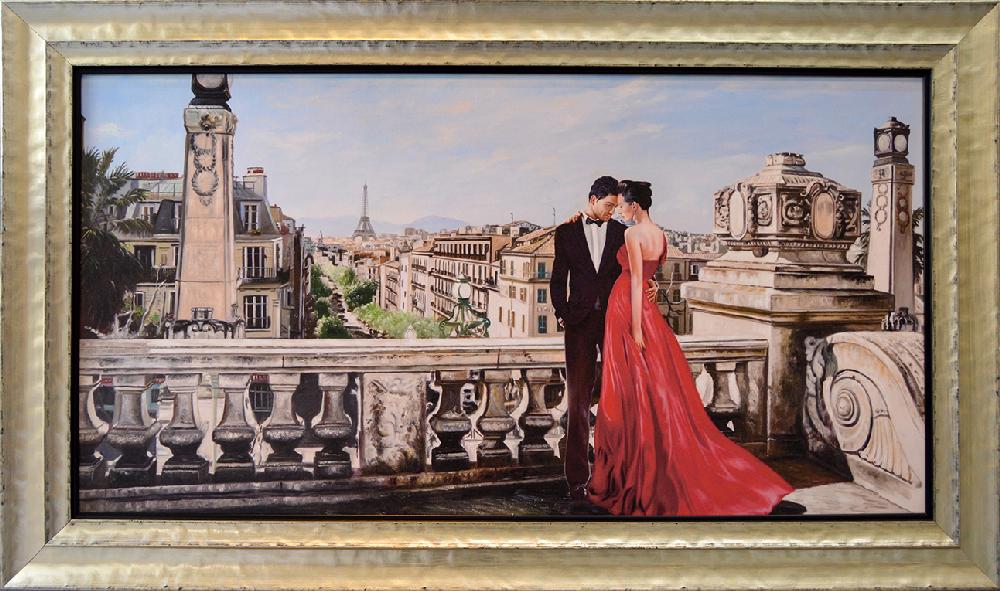 CUADRO ROMANCE EN PARIS PIERRE BENSON SAW