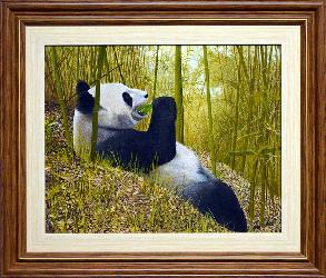 CUADRO PANDA PINTURA ORIGINAL Enmarcado de laminas