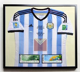 Enmarcado camiseta Argentina con entradas Marcos y Cuadros