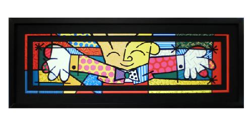 Enmarcado de lamina de Romero Britto, El abrazo Enmarcado de laminas