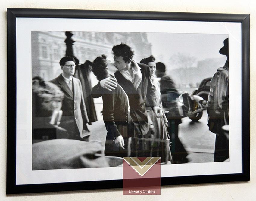 Cuadro Beso Doisneau Con Marco 60x80 M Y C