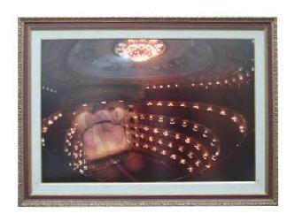 Enmarcado de lamina del Teatro Colon con luz de Neon Enmarcado de laminas