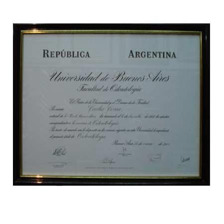 Enmarcado de diploma UBA