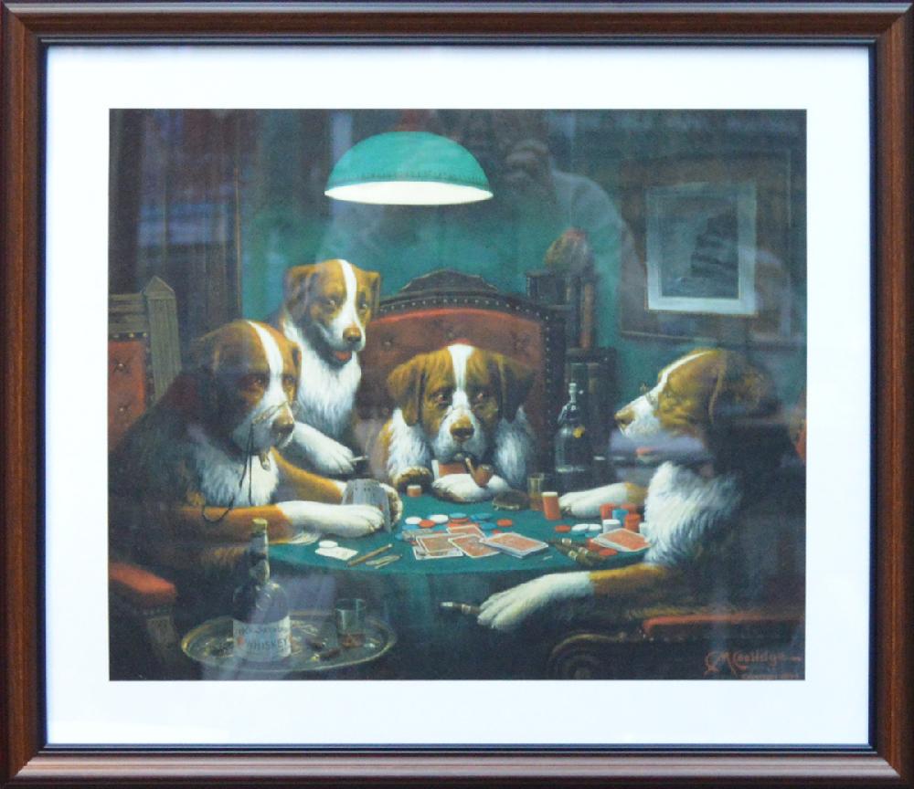 Los perros jugando poker pintura