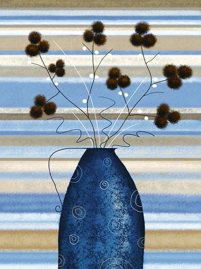 Lamina - Study of Mimosa in Blue 