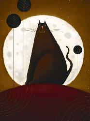 Lamina - Cat and the Moon I Marcos y Cuadros