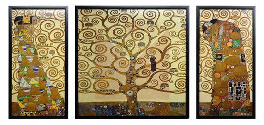 Cuadro El Arbol de la Vida Klimt Triptico Enmarcado de laminas