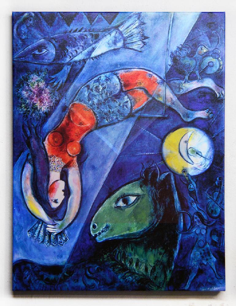 Canvas en bastidor El circo Azul Chagall